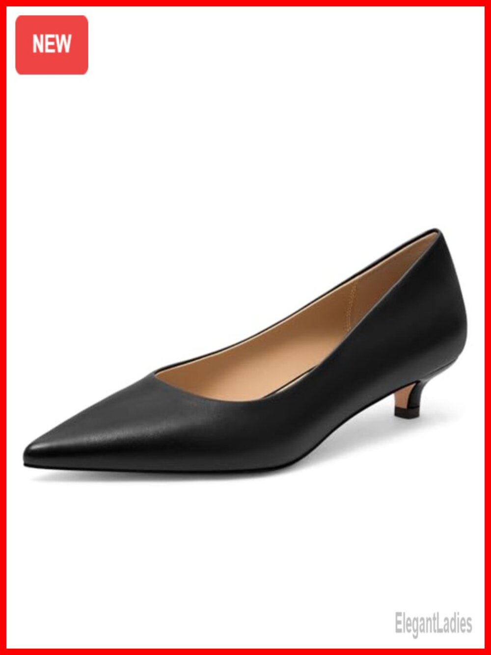 Classic Kitten Heels Pointed Toe Pumps Comfortable Dress Shoes for Work Office